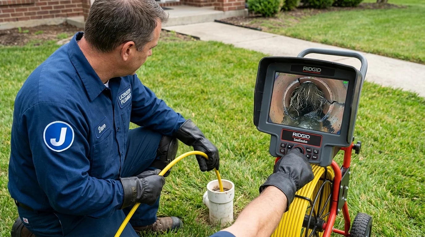 Sewer camera inspection being performed by Johns Plumbing LLC in South Elgin